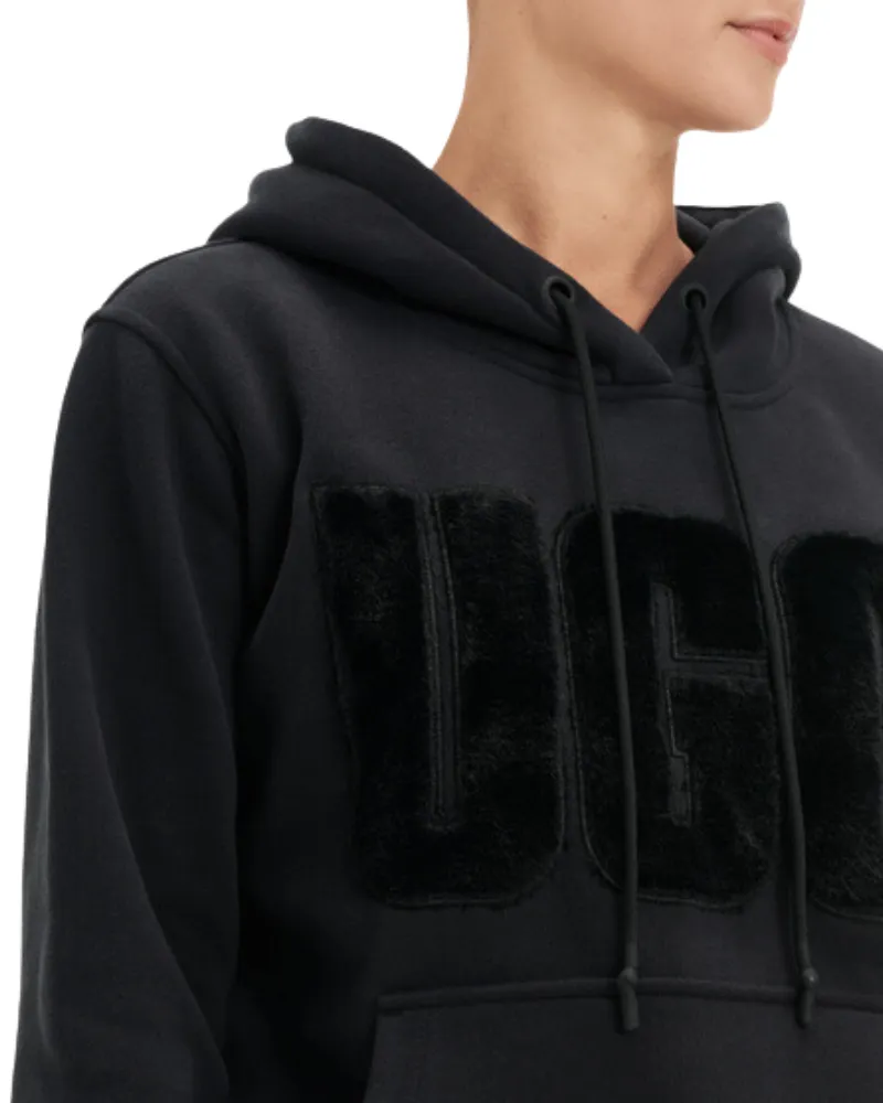 1121385 Black Rey Fuzzy Logo Hoodie