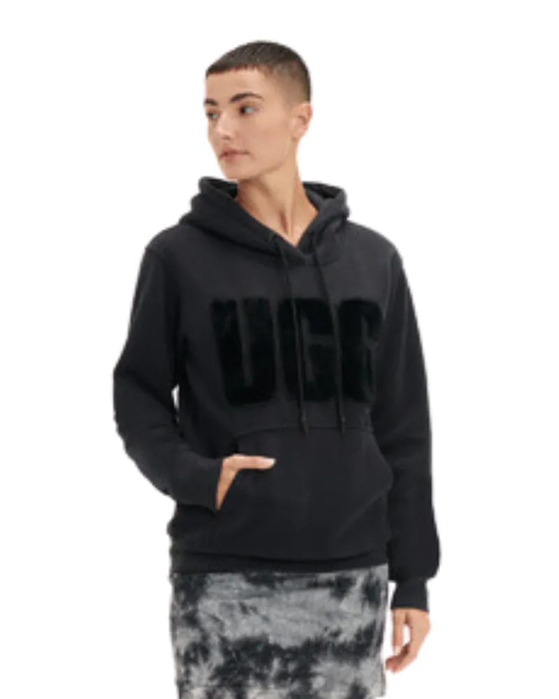 1121385 Black Rey Fuzzy Logo Hoodie