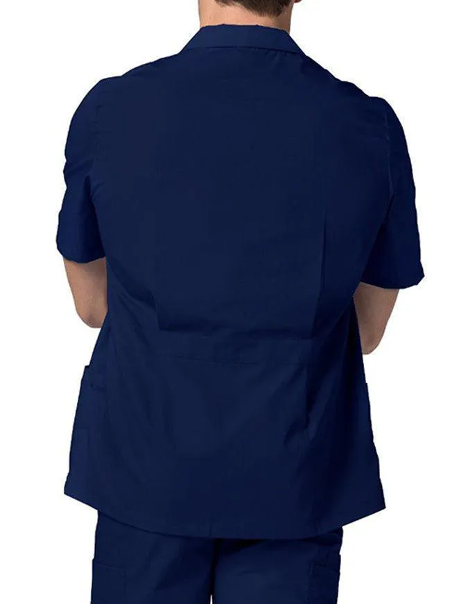 Adar 29 Inch Men Zippered Short Sleeve Colored Medical Scrub Jacket