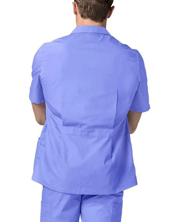 Adar 29 Inch Men Zippered Short Sleeve Colored Medical Scrub Jacket