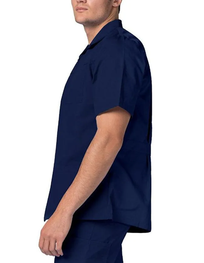 Adar 29 Inch Men Zippered Short Sleeve Colored Medical Scrub Jacket