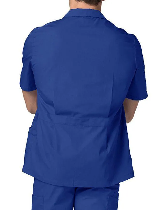 Adar 29 Inch Men Zippered Short Sleeve Colored Medical Scrub Jacket