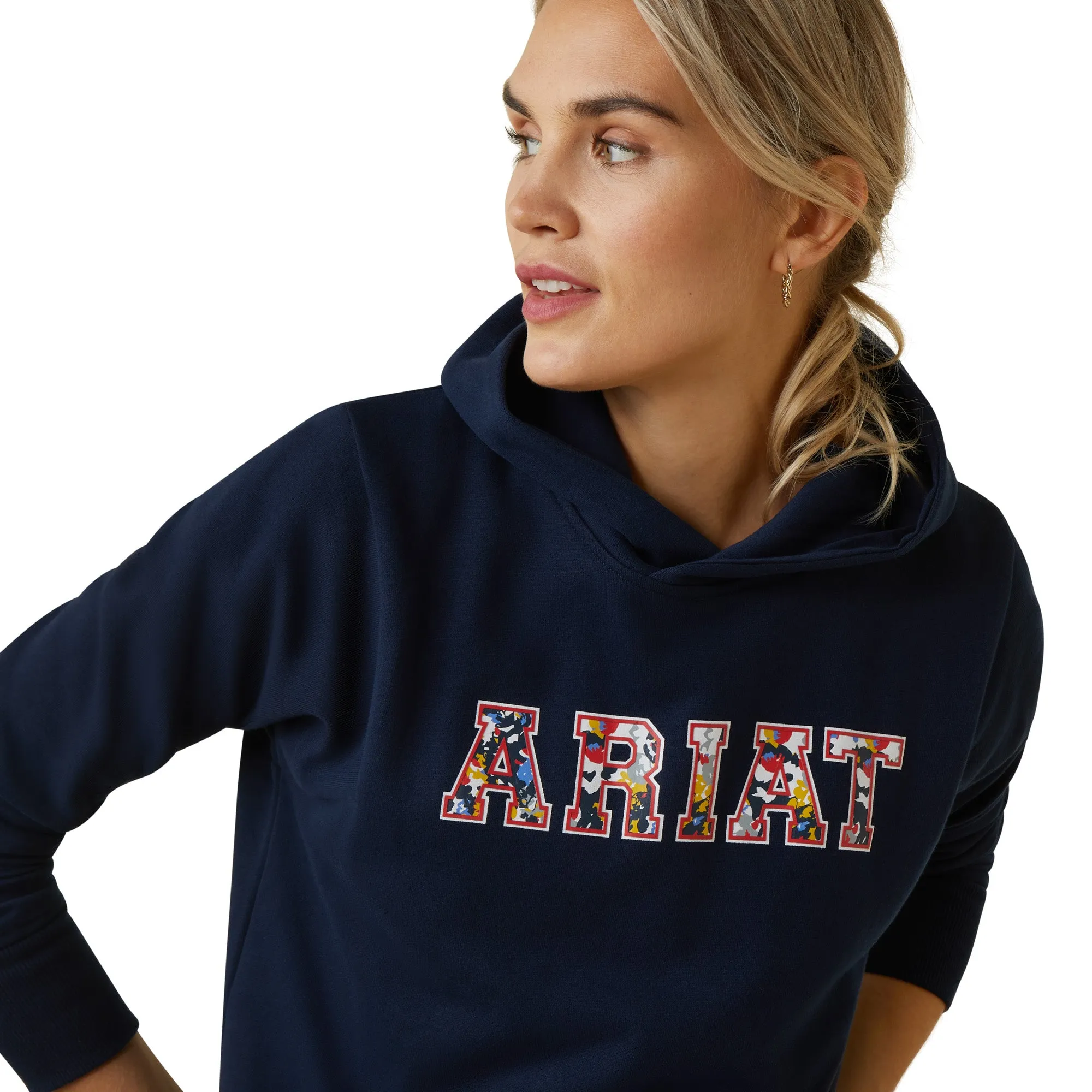 Ariat® Ladies 3D Logo 2.0 Navy & Red Hoodie 10043320