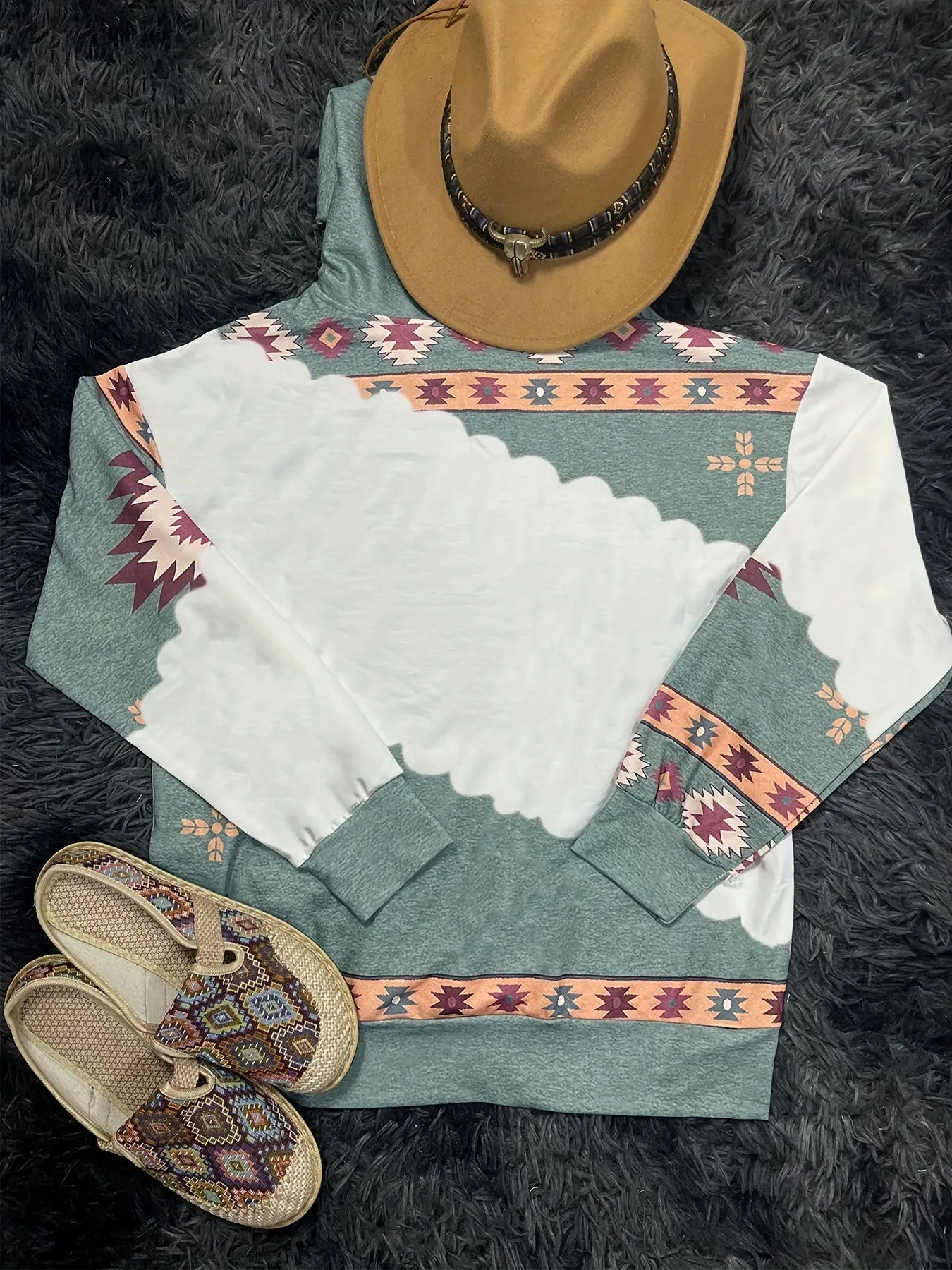 Aztec Chic Geometric Hoodie with Cozy Pockets