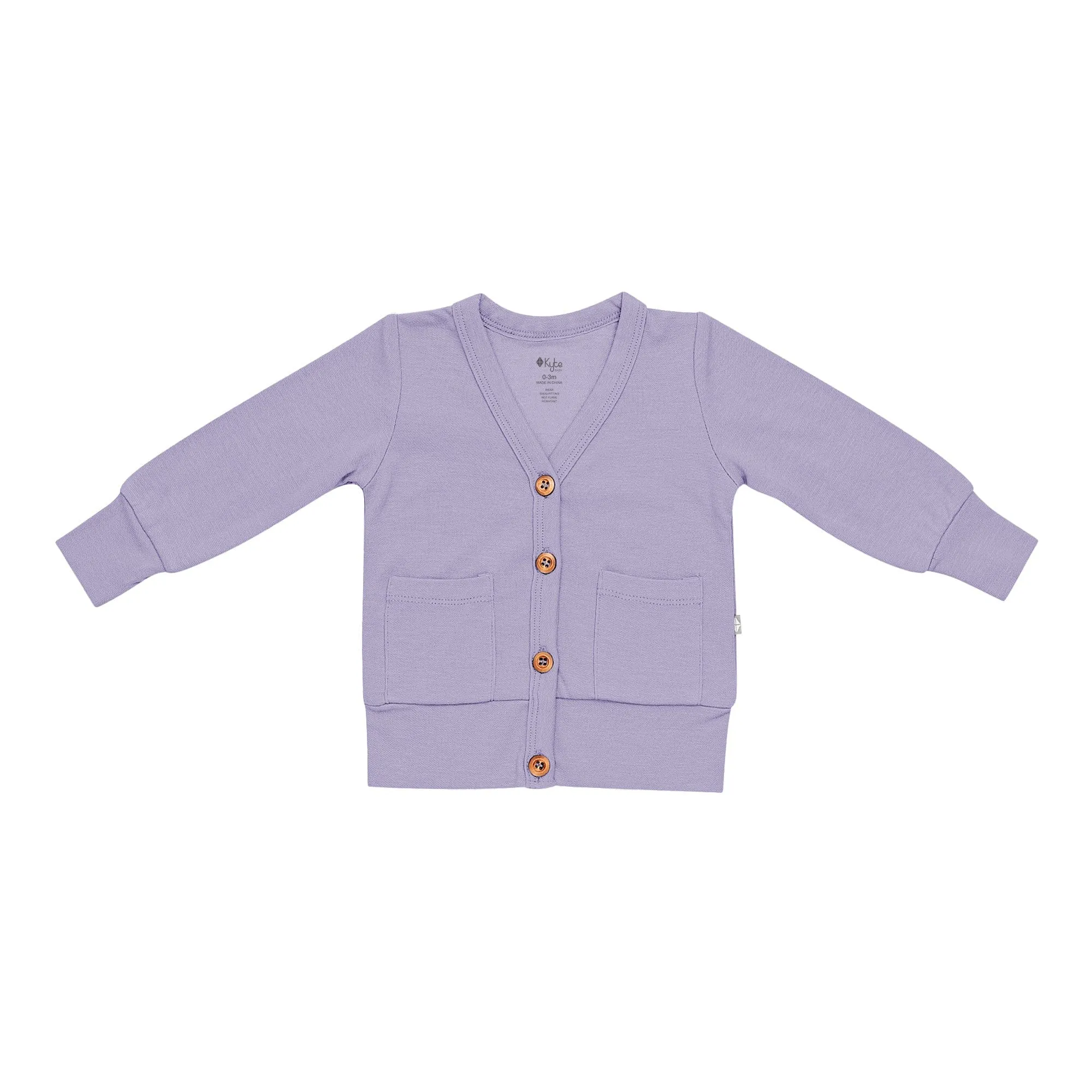 Bamboo Jersey Toddler Cardigan in Taro