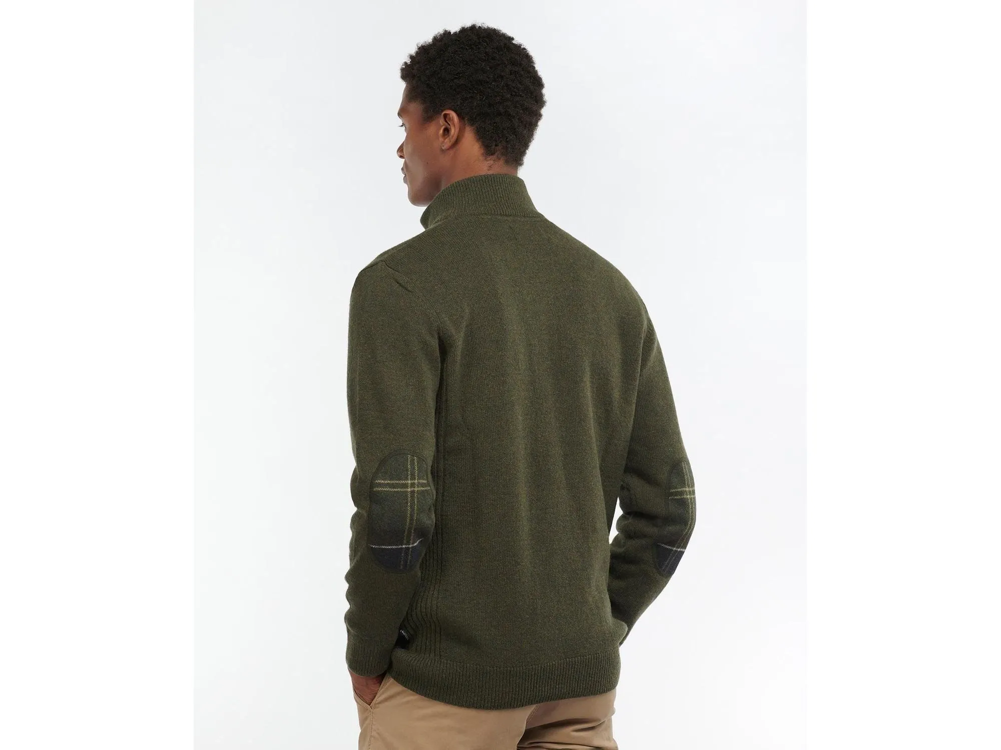 Barbour Holden Half Zip Sweater In Olive Marl