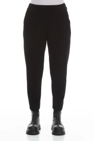 Black Cotton Jersey Track Pants