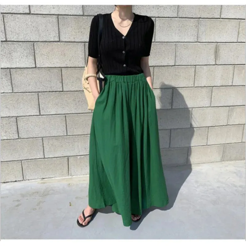 Casual Long Skirts Women Denim Skirt Streetwear High Waisted Jeans Maxi Mujer Spring Summer Skirt