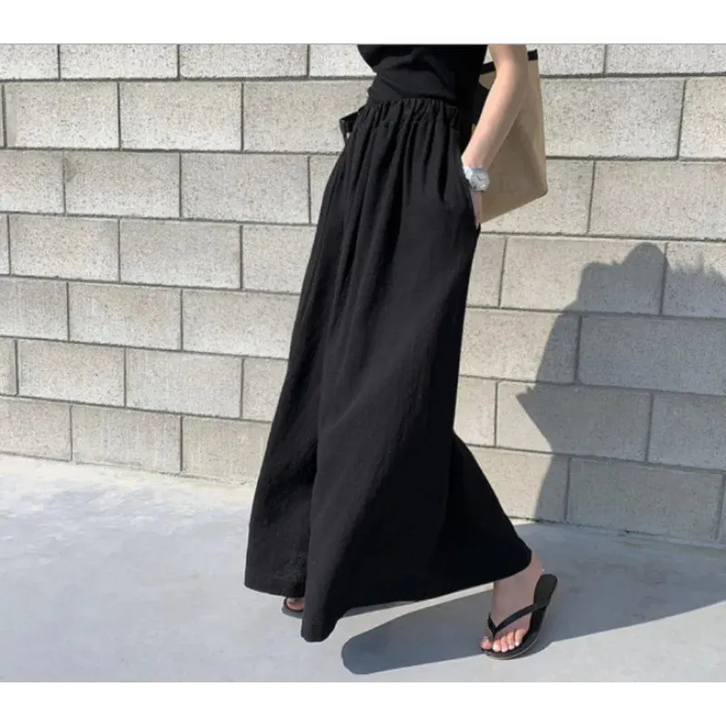 Casual Long Skirts Women Denim Skirt Streetwear High Waisted Jeans Maxi Mujer Spring Summer Skirt