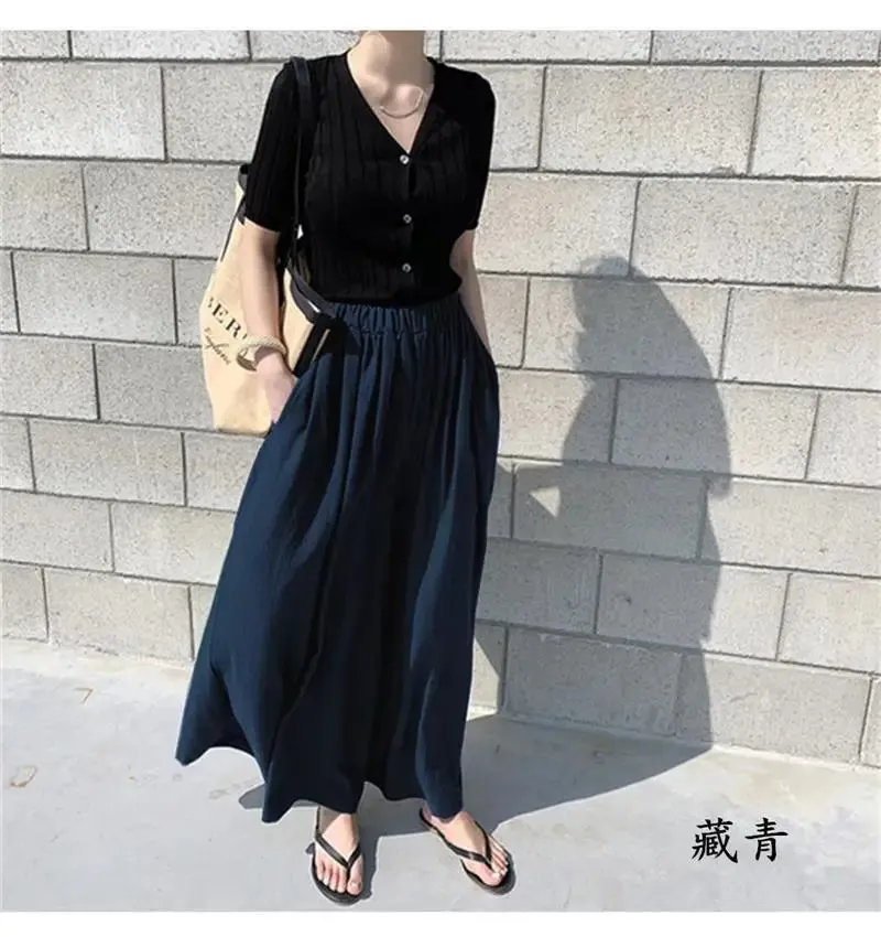 Casual Long Skirts Women Denim Skirt Streetwear High Waisted Jeans Maxi Mujer Spring Summer Skirt