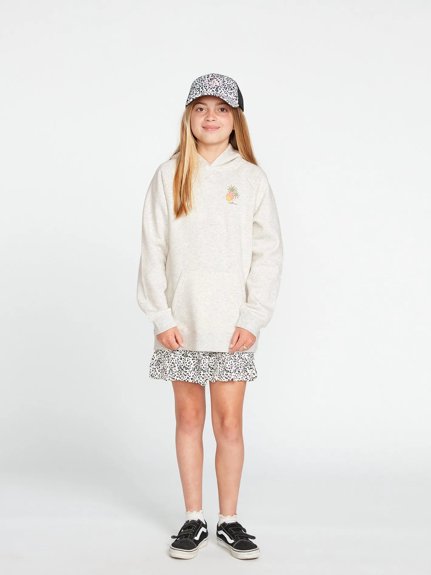 Girls Truly Stoked Boyfriend Hoodie - Light Grey