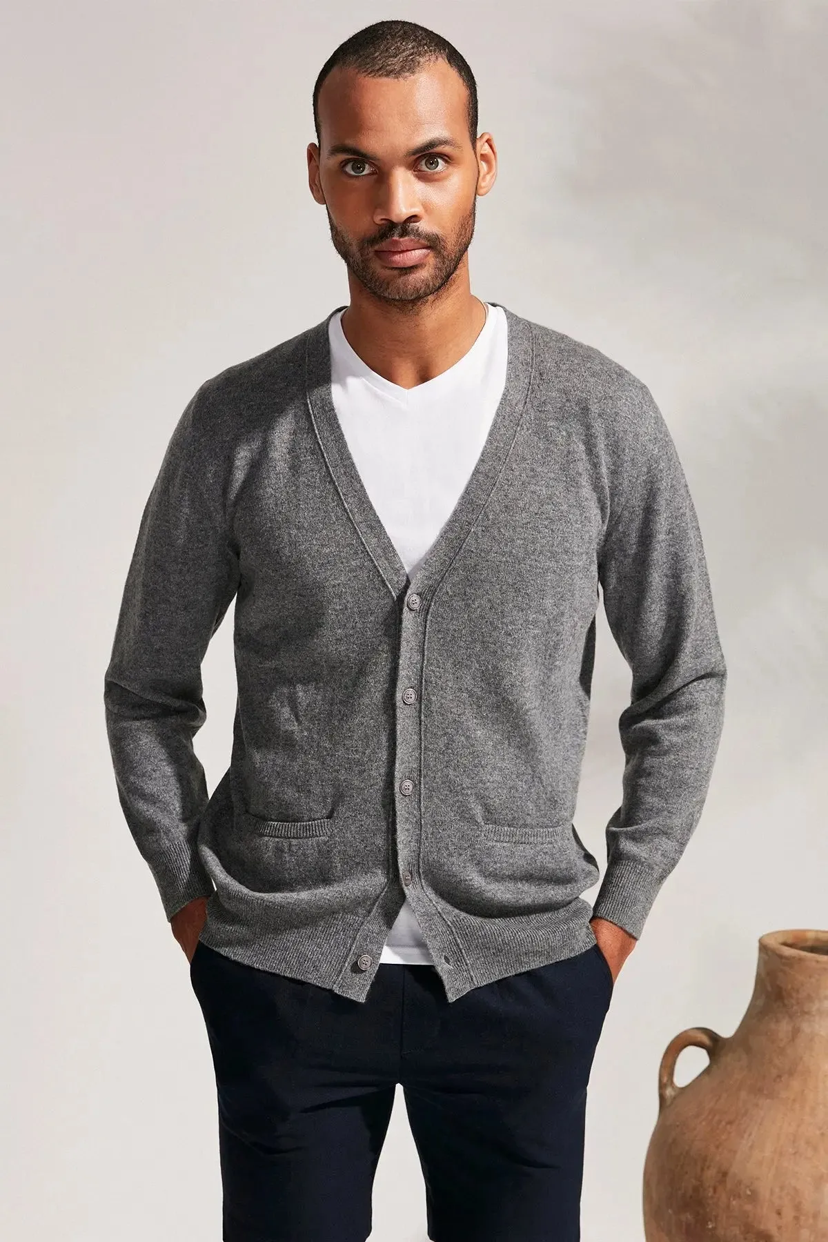 Gray Melange Pure Cashmere Arma Men's Cardigan