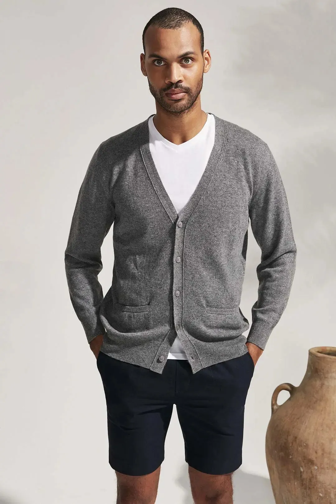 Gray Melange Pure Cashmere Arma Men's Cardigan