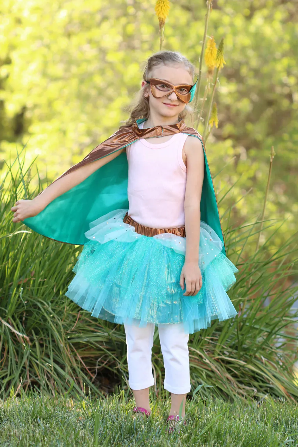 Great Pretenders Super-duper Tutu/Cape/Mask, Copper & Teal