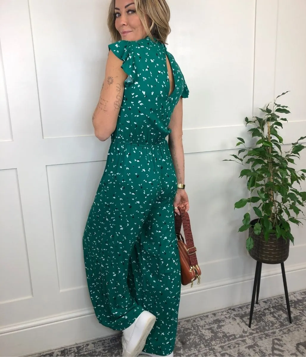 Green Ditsy Jumpsuit