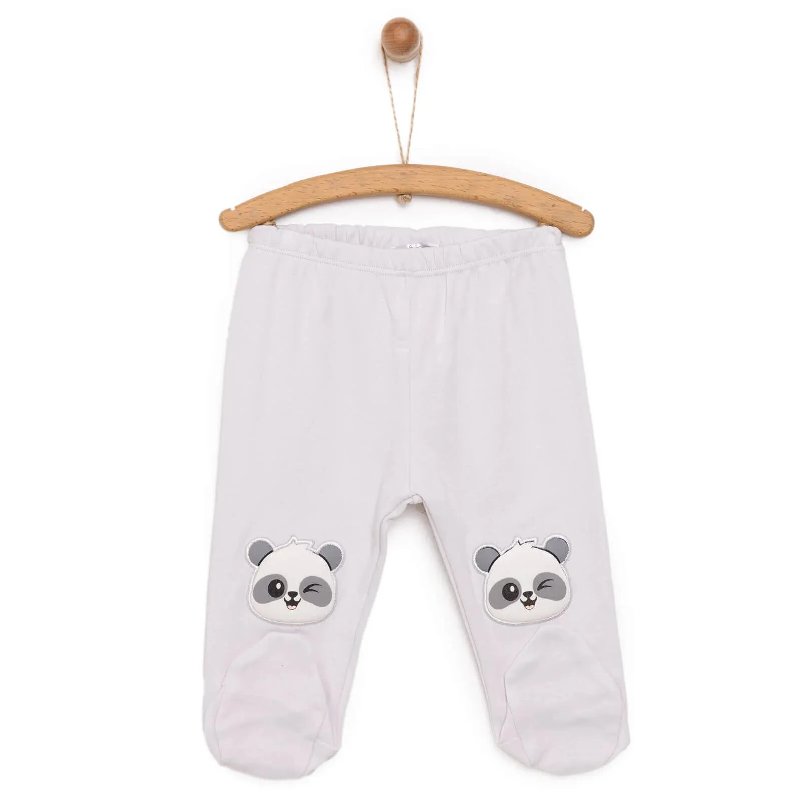 HelloBaby Newborn Baby Boy Joggers with Feet - Light Grey