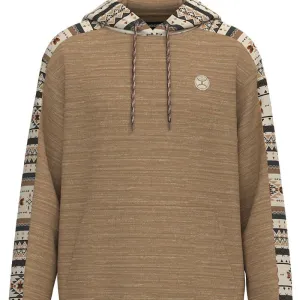 Hooey Men's "Canyon" Hoodie in Light Brown with Aztec Pattern