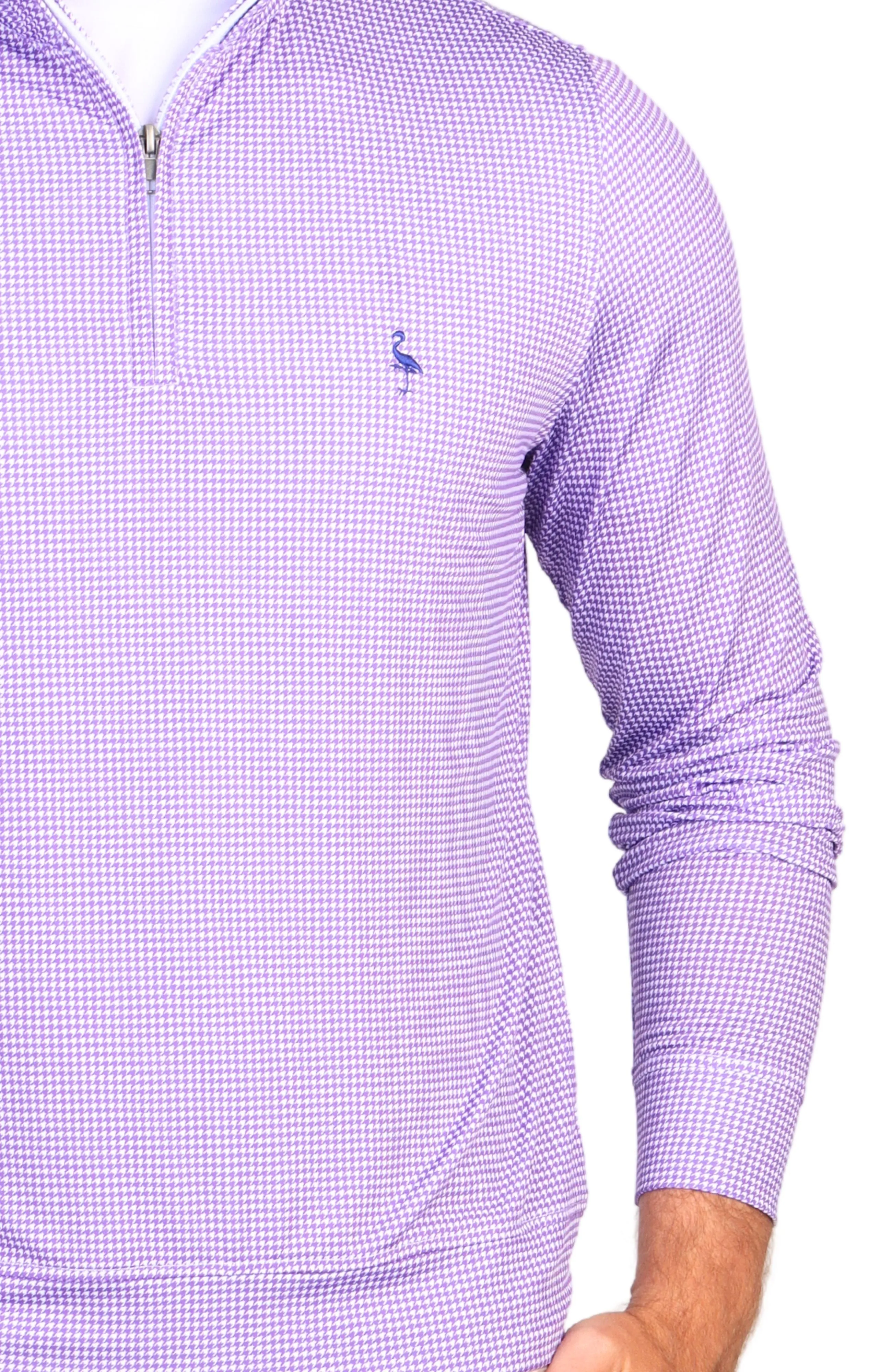 Houndstooth Print Performance Quarter-Zip