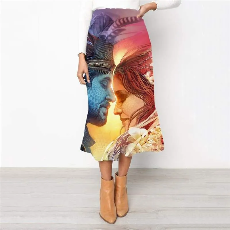 Indios Skirts Women Lovely Rock Frauen Womens Clothing Knee Length Elegant Wrap