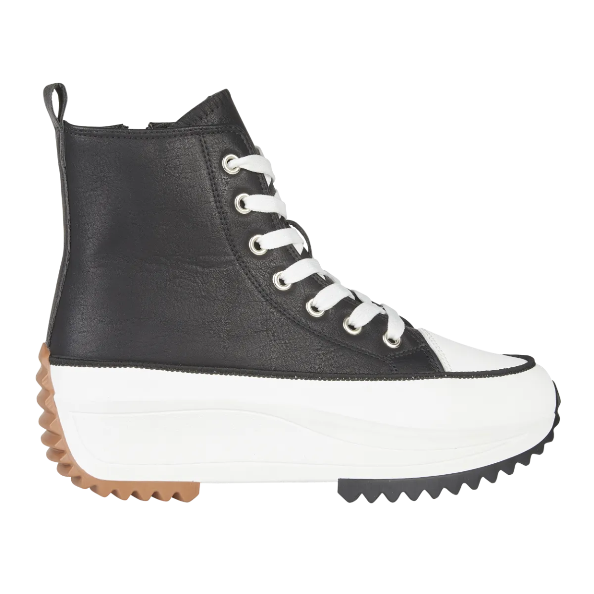 Ladies Classic Black Hi Tops Platform Chilli Urban Jacks Inside zip sale