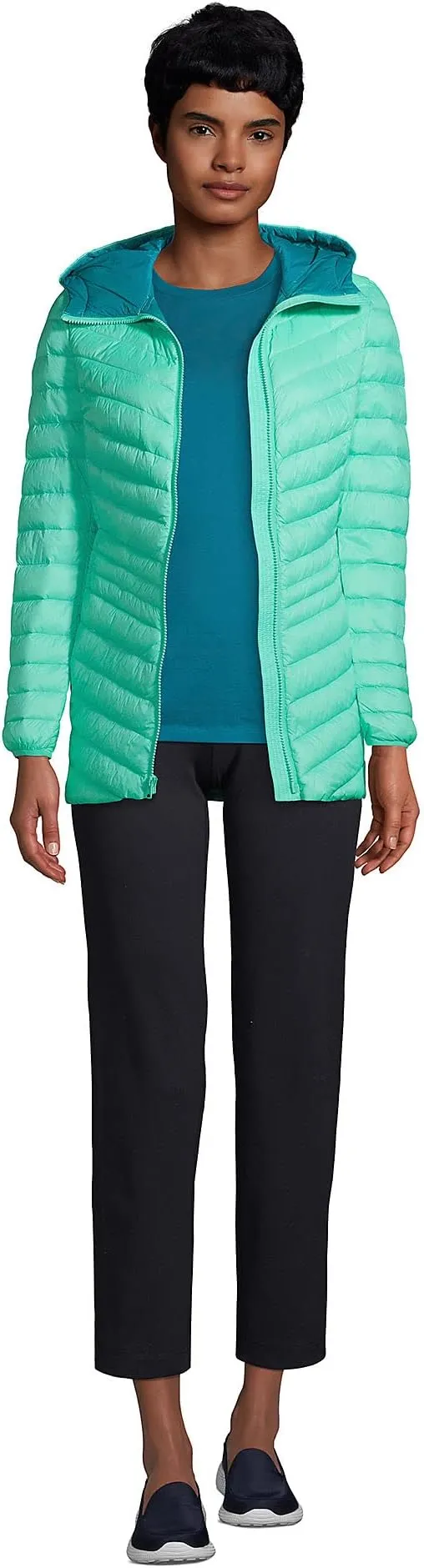 Lands' End Women's Ultralight Down Puffer Jacket Packable