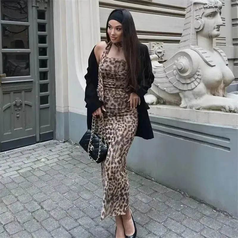 Leopard Print Midi Skirt