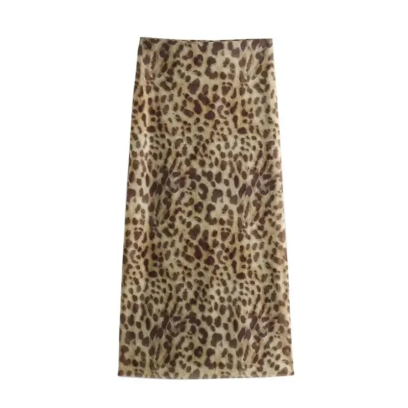 Leopard Print Midi Skirt