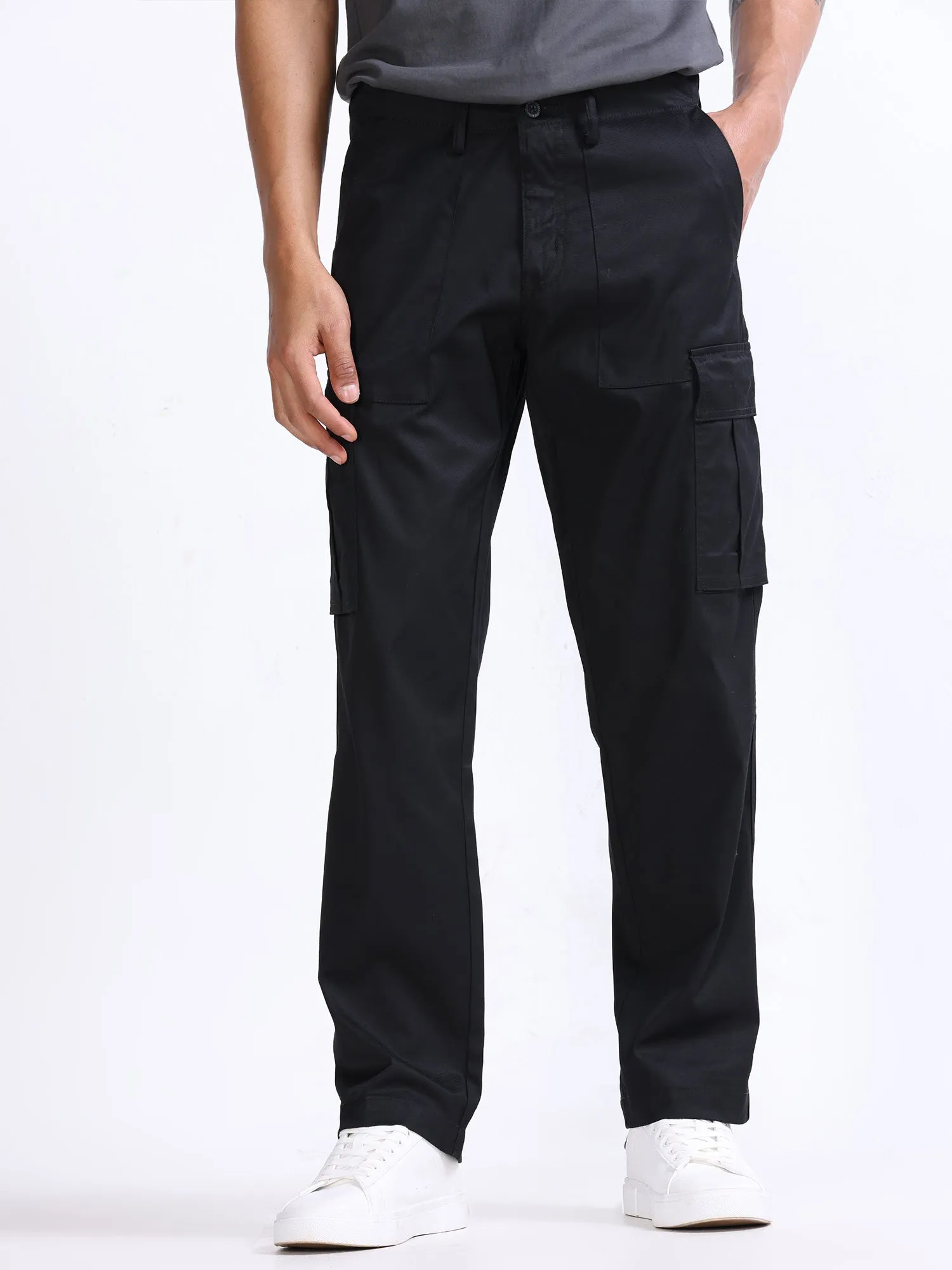 Mason Black Relaxed Cargo