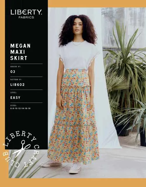 Megan Maxi Skirt Sewing Pattern, Liberty Fabrics