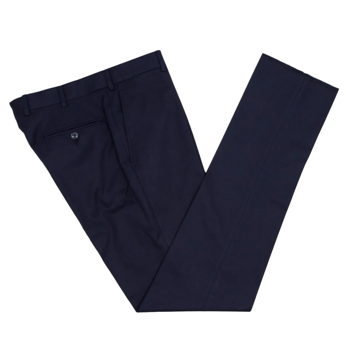 Navy Pure Cotton Loro Piana Slim Trousers