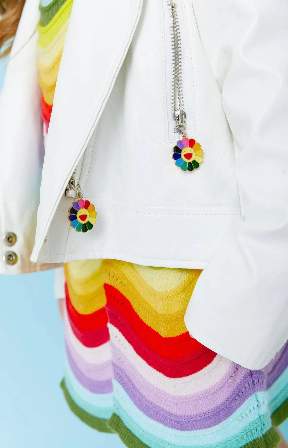 Patched Rainbow Daisy Vegan Leather