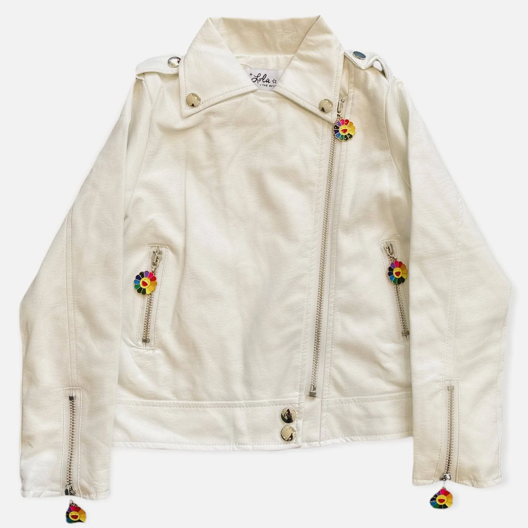 Patched Rainbow Daisy Vegan Leather