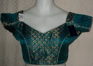 Saree Blouse 1892 Green Brocade Medium Shieno Sarees