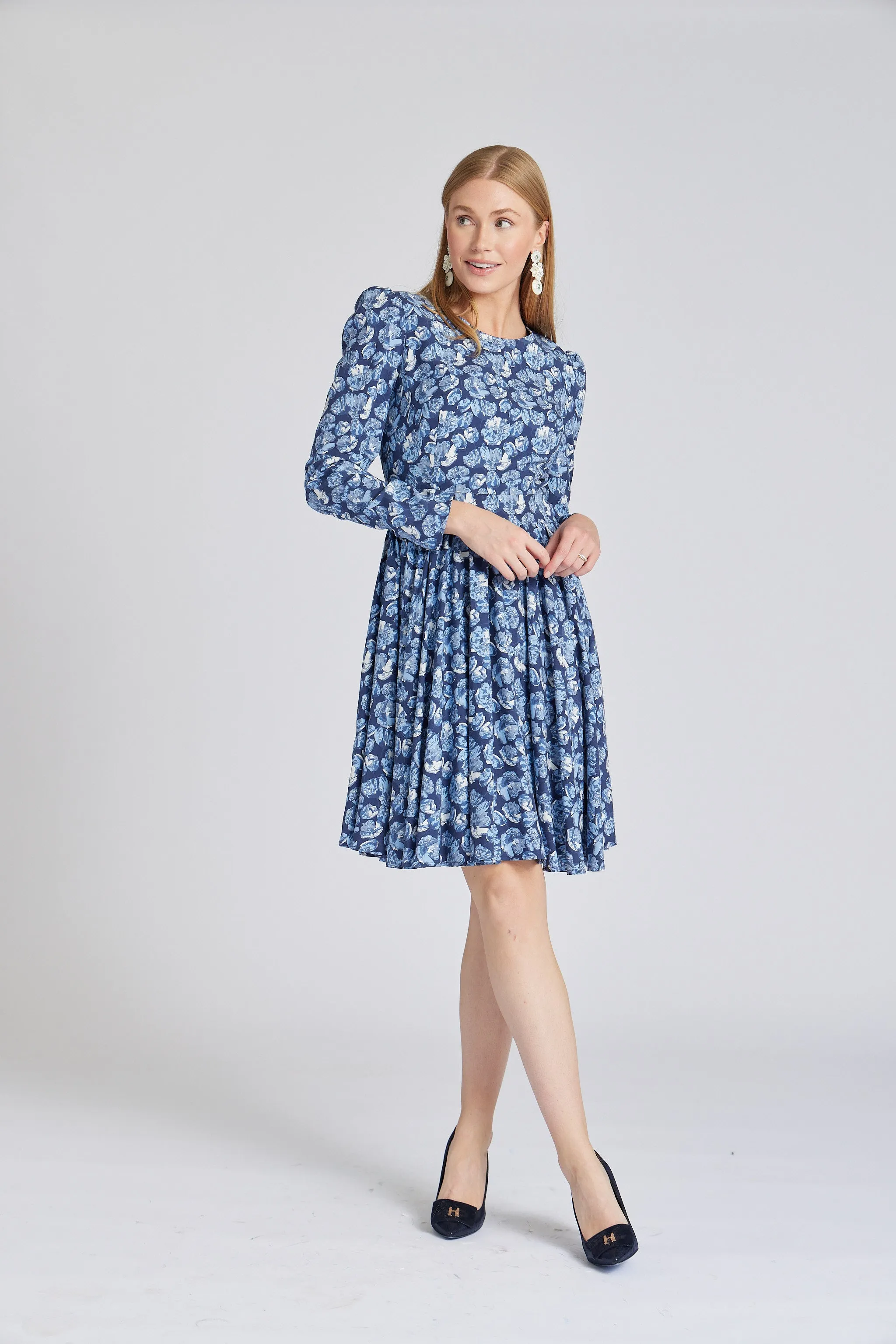 Selene Dress in Blue Floral