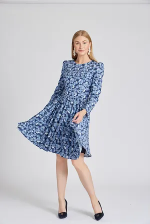 Selene Dress in Blue Floral