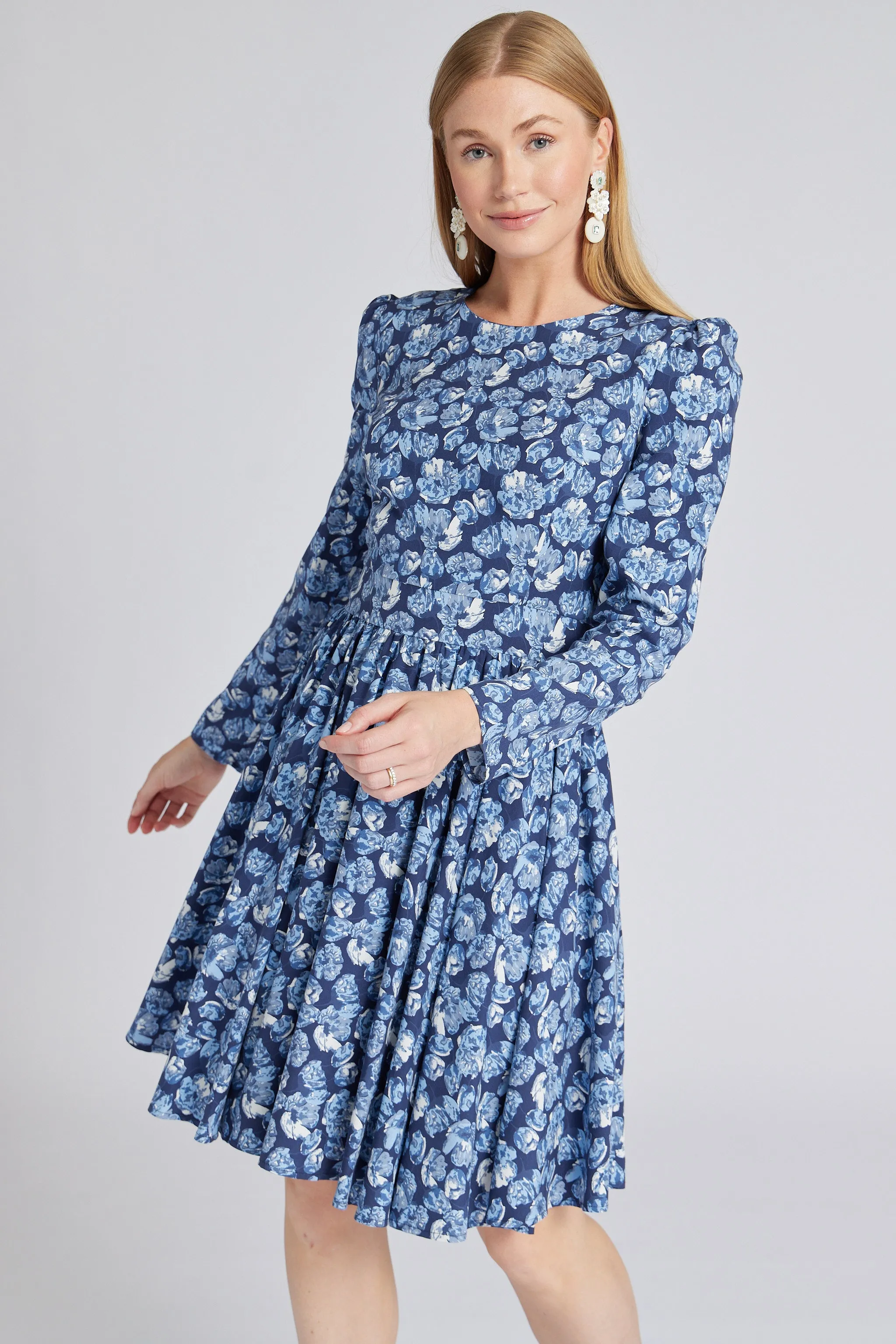 Selene Dress in Blue Floral