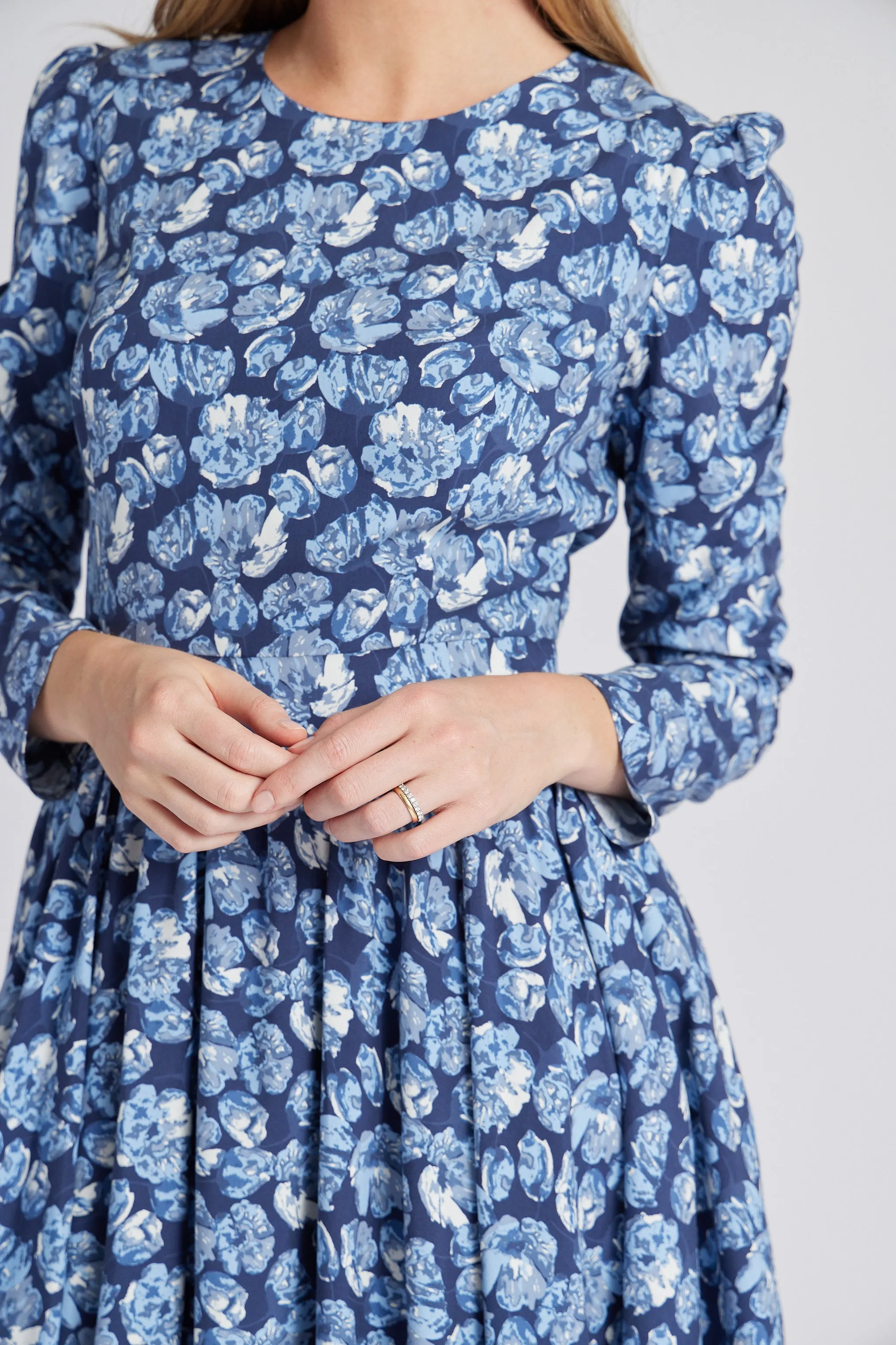 Selene Dress in Blue Floral