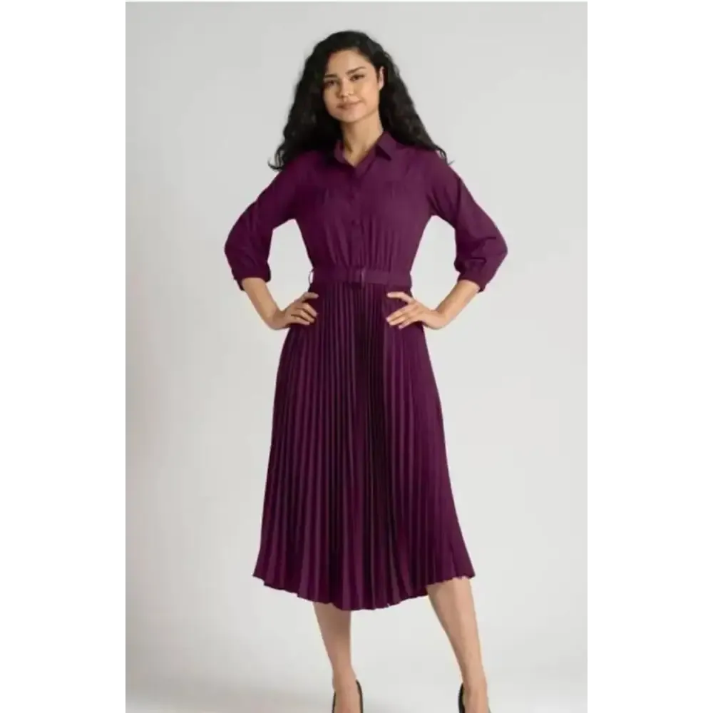 Stylish Crepe Full Pleated Dress