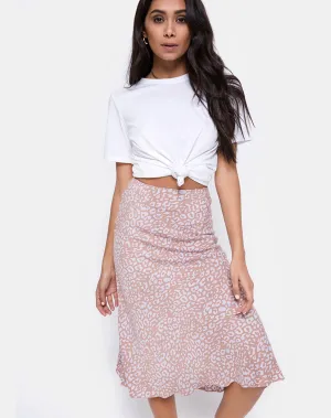 Tauri Midi Skirt in Leopard Spot