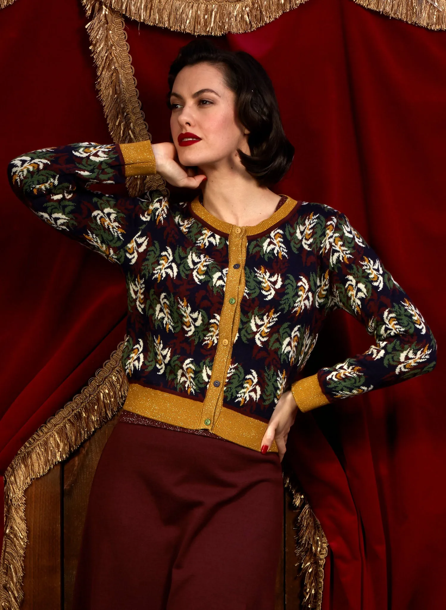 Vera Jacquard Cardigan - Multi Cabaret