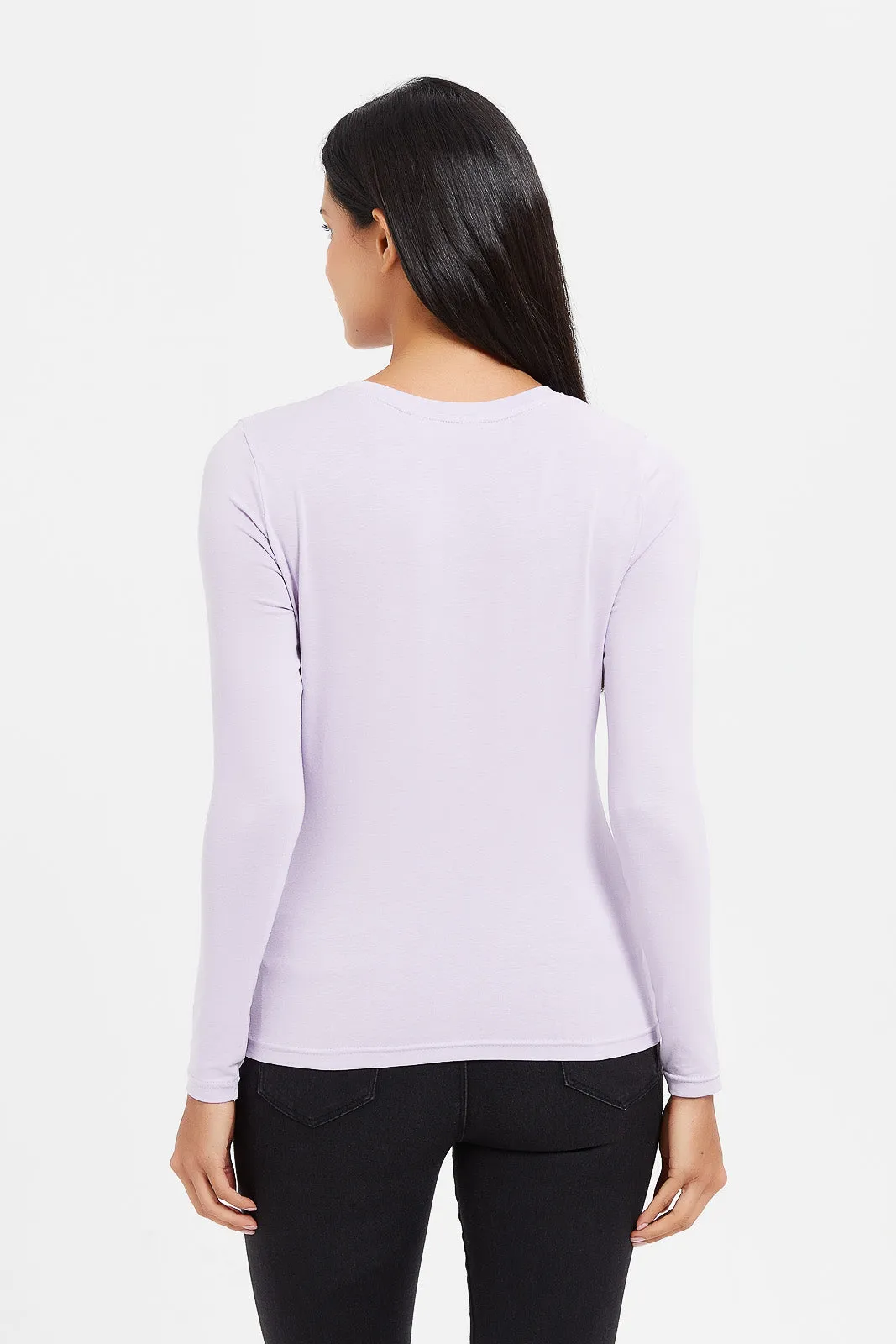 Women Lilac Long Sleeve T-Shirt