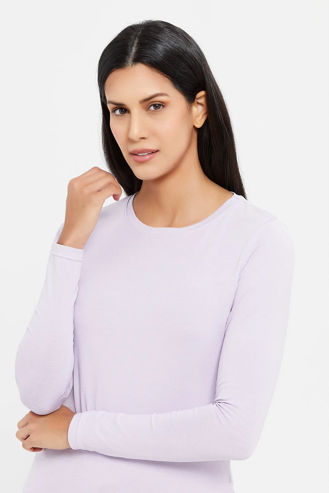 Women Lilac Long Sleeve T-Shirt