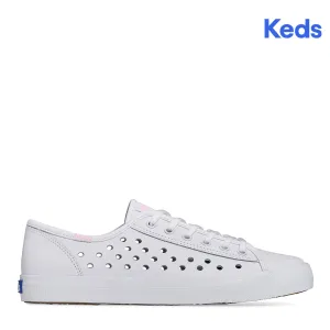 Women's Kickstart Leather Perf Sneaker White (WH67770)